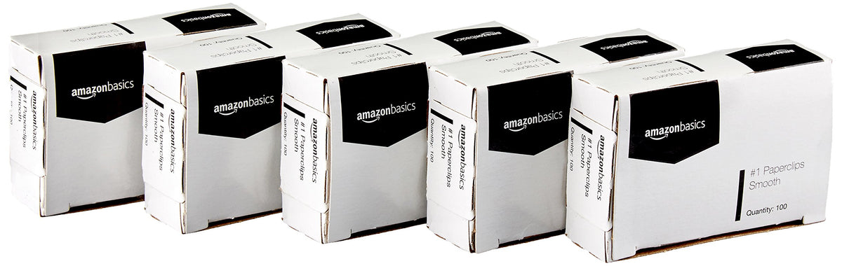 Amazon Basics Jumbo Size Office Paper Clips, Non-Skid, Silver, 1000 Count, 10 Packs of 100, A7072557