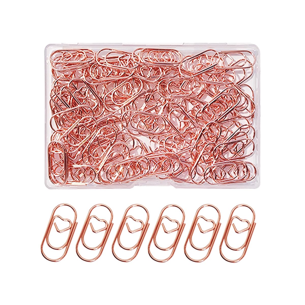 100 Pack Love Heart Shaped Paper Clips, Mini Paperclips Papers