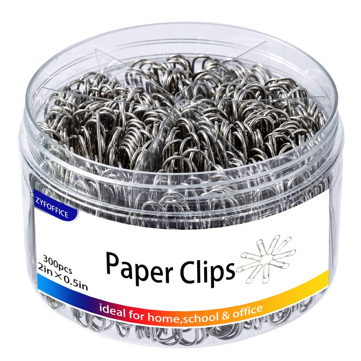 Colored Jumbo Paper Clips, 2 Inch (50mm), 300PCS