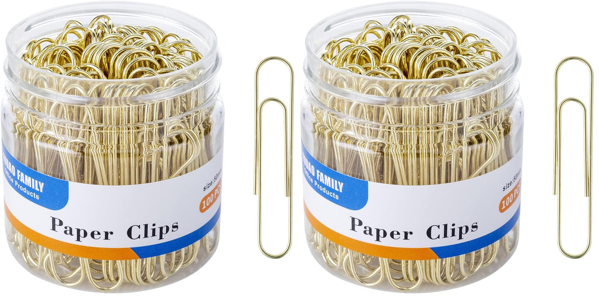 Large Paper Clips, Gold Paper Clips, 2 Inch Paper Clip, Jumbo Paperclips 100/Pack