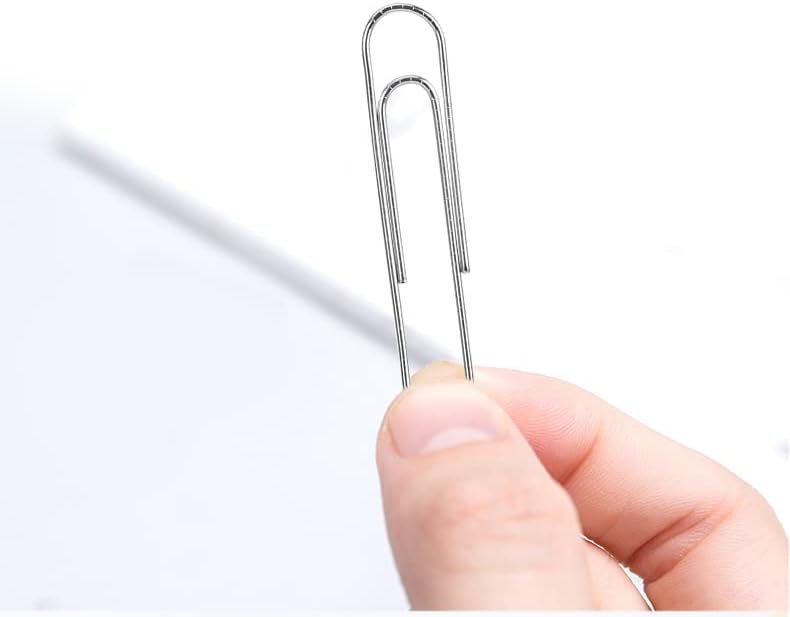 PAPERPAL Jumbo Non-Skid Paper Clips, 2 Inch (50 mm), 300 Count, Silver