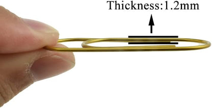 HAHIYO Paper Clips 2 inches (50mm) Length Gold Wide Paperclips Vinyl Coated Prevent Scratching Tearing The Pages Sturdy for Bookmark Organize Home Office School 30 Pack