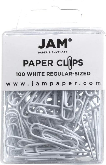 JAM PAPER Colorful Standard Paper Clips - Regular 1 Inch - Black Paperclips - 100/Pack