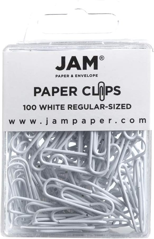 JAM PAPER Colorful Standard Paper Clips - Regular 1 Inch - Orange Paperclips - 100/Pack