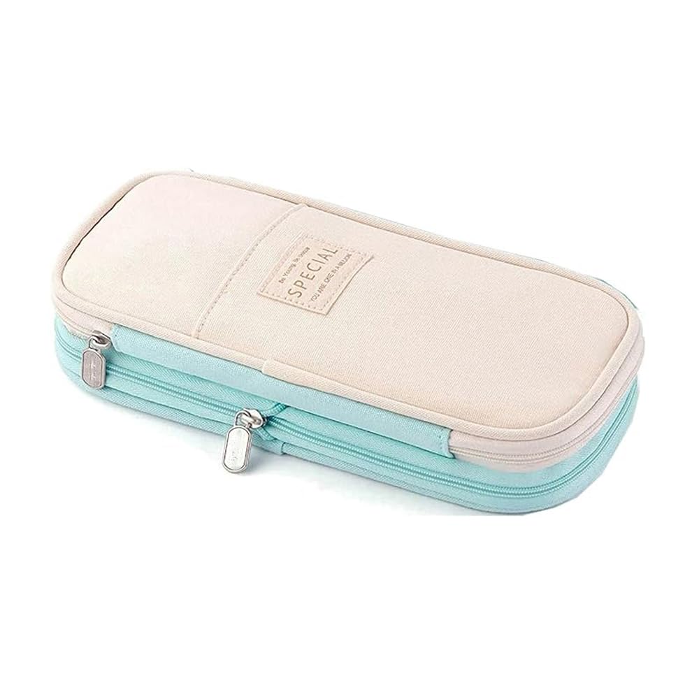 Arnuixty Large Storage Pencil Case Pen Bag with Zipper Big Capacity Pouch Organizer for Office Travel Holder Box(Peach)