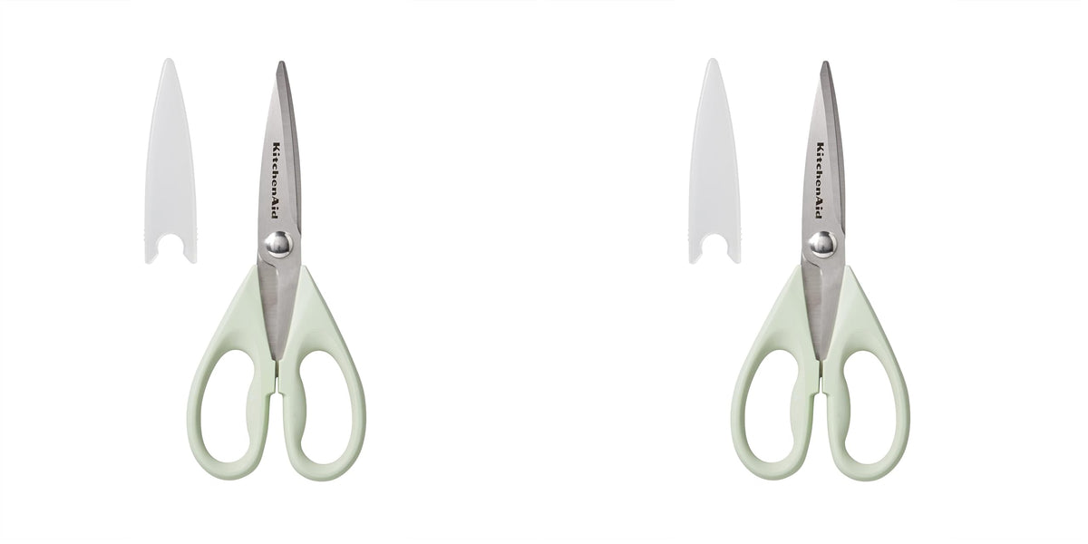 KitchenAid All Purpose Kitchen Shears with Protective Sheath Durable Stainless Steel Scissors, Dishwasher Safe, Soft Grip Comfort Handle, 8.72 Inch, Black