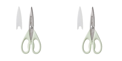 KitchenAid All Purpose Kitchen Shears with Protective Sheath Durable Stainless Steel Scissors, Dishwasher Safe, Soft Grip Comfort Handle, 8.72 Inch, Black