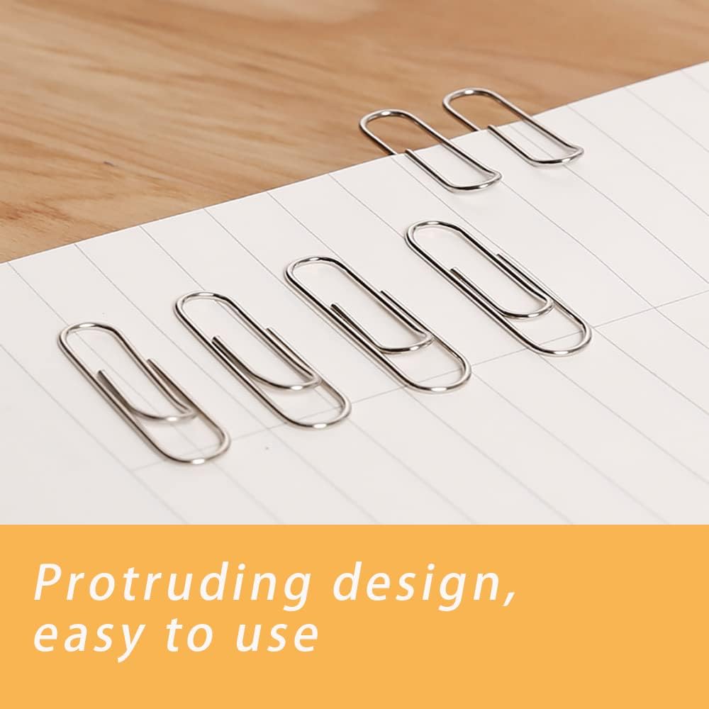 220pcs Silver Paper Clips, Medium and Jumbo Size (1.3 inch & 2 inch) Office Paperclips - with Storage Box in Each Size for Easy Storage