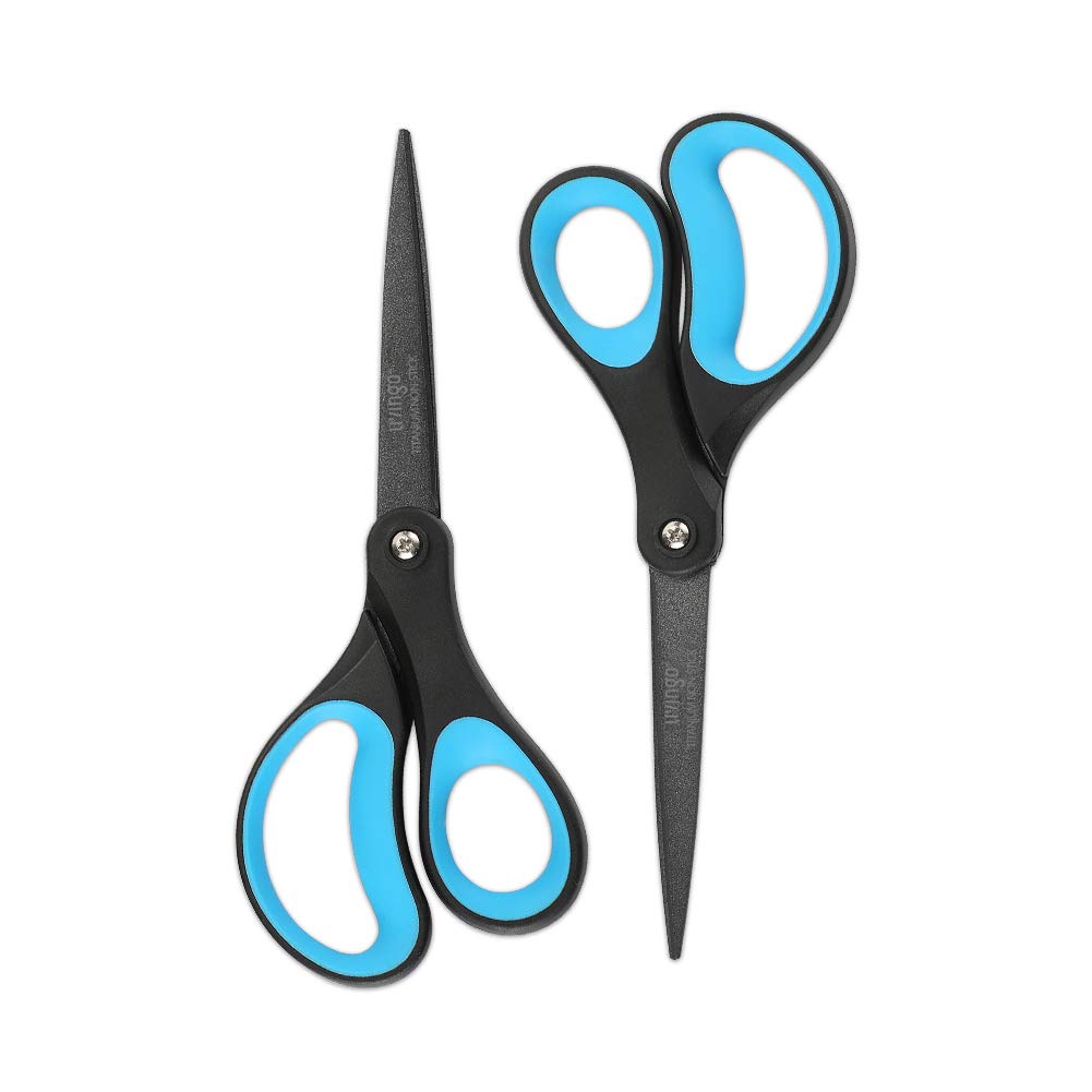 LIVINGO Scissors All Purpose Heavy Duty 8" Office Titanium Non Stick 2 Pack