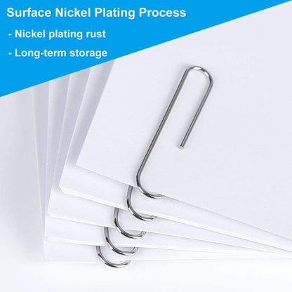 Vinaco Silver Large Paper Clips, 100 Pack 2", Rustproof Office School Use