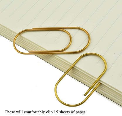 HAHIYO Paper Clips 2 inches (50mm) Length Gold Wide Paperclips Vinyl Coated Prevent Scratching Tearing The Pages Sturdy for Bookmark Organize Home Office School 30 Pack