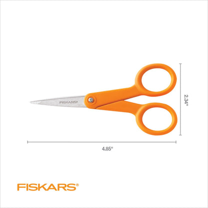 Fiskars 5" Orange-Handled Micro-Tip Fabric Scissors, No. 5
