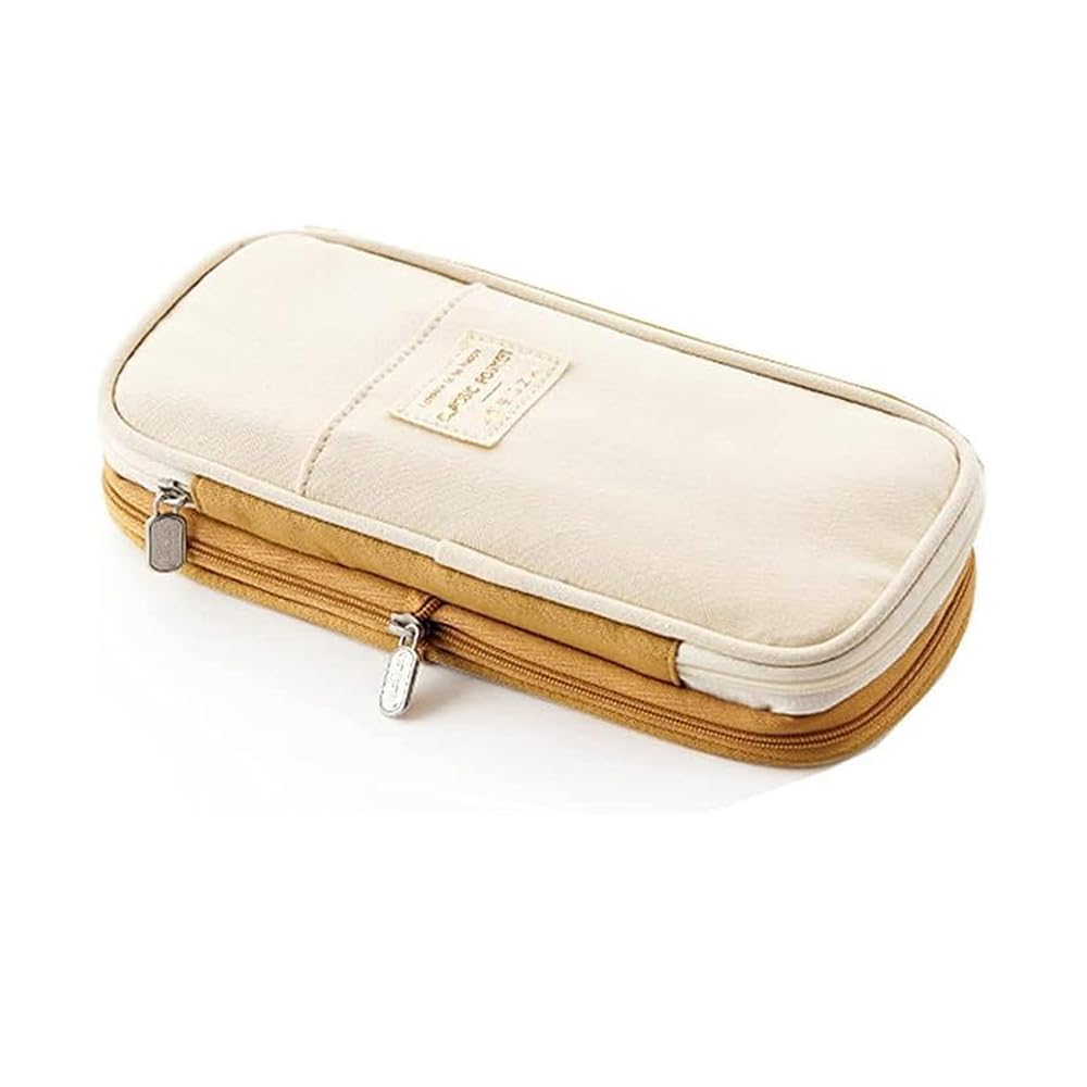 Arnuixty Large Storage Pencil Case Pen Bag with Zipper Big Capacity Pouch Organizer for Office Travel Holder Box(Peach)