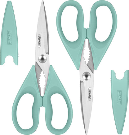 iBayam Kitchen Scissors Shears All Purpose Heavy Duty, Protective Sheath