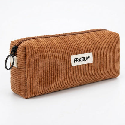 Soft Corduroy Pencil Case Pen Pouch Organizer, Small Stationery Bag