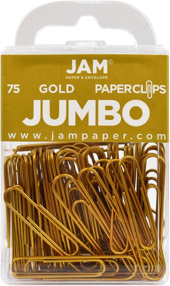 JAM PAPER Colorful Standard Paper Clips - Regular 1 Inch - Black Paperclips - 100/Pack