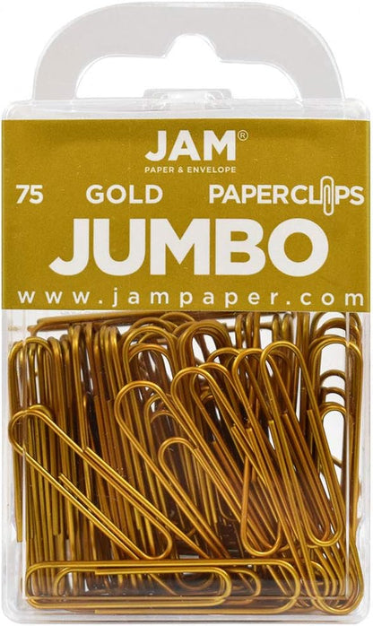 JAM PAPER Colorful Standard Paper Clips - Regular 1 Inch - Orange Paperclips - 100/Pack