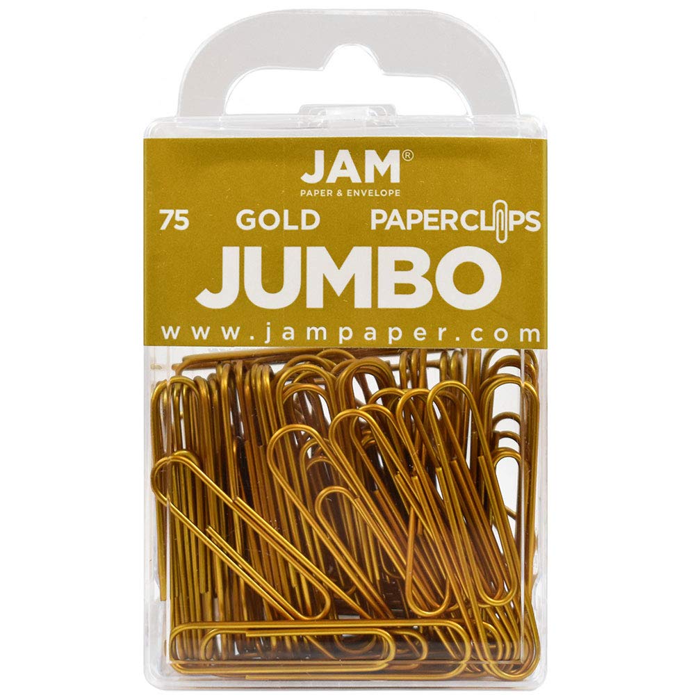 JAM PAPER Colorful Standard Paper Clips - Regular 1 Inch - Black Paperclips - 100/Pack