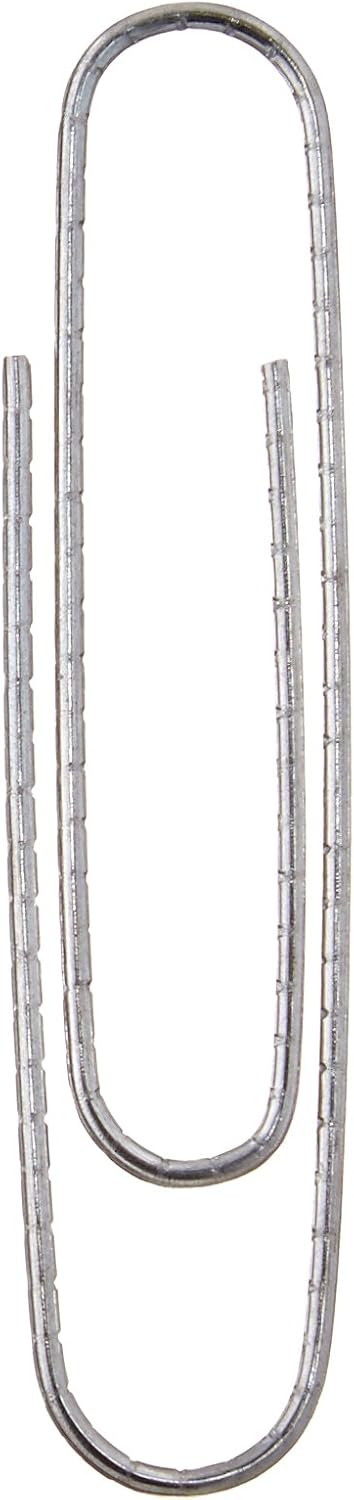 Amazon Basics Jumbo Size Office Paper Clips, Non-Skid, Silver, 1000 Count, 10 Packs of 100, A7072557