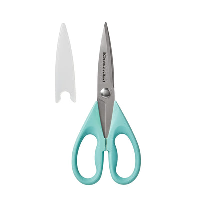 KitchenAid All Purpose Kitchen Shears with Protective Sheath Durable Stainless Steel Scissors, Dishwasher Safe, Soft Grip Comfort Handle, 8.72 Inch, Lavendar Cream