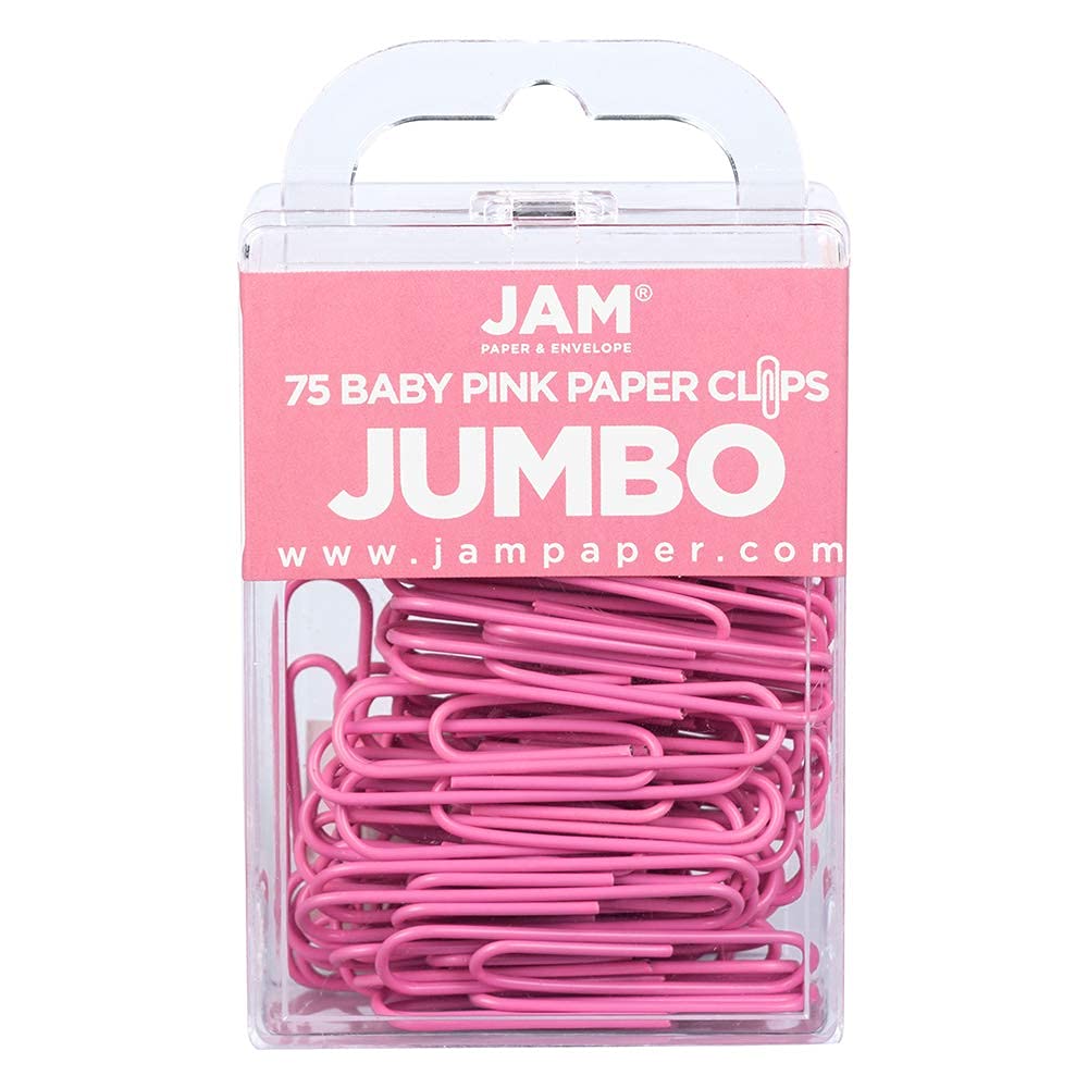 JAM PAPER Colorful Standard Paper Clips - Regular 1 Inch - Orange Paperclips - 100/Pack