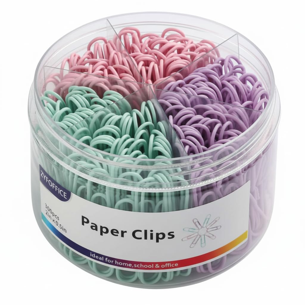 Colored Jumbo Paper Clips, 2 Inch (50mm), 300PCS