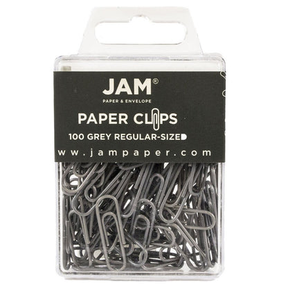 JAM PAPER Colorful Standard Paper Clips - Regular 1 Inch - Dark Blue Paperclips - 100/Pack