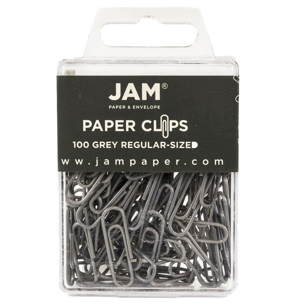 JAM PAPER Colorful Standard Paper Clips - Regular 1 Inch - Orange Paperclips - 100/Pack
