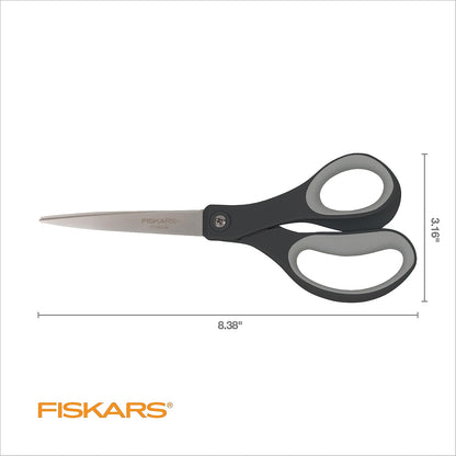 Fiskars 8" Everyday Titanium SoftGrip All Purpose Scissors, 2-Pack