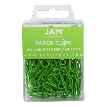 JAM PAPER Colorful Standard Paper Clips - Regular 1 Inch - Dark Blue Paperclips - 100/Pack