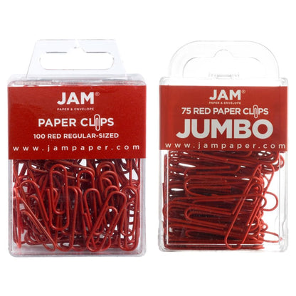 JAM PAPER Colorful Standard Paper Clips - Regular 1 Inch - Dark Blue Paperclips - 100/Pack
