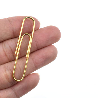 HAHIYO Paper Clips 2 inches (50mm) Length Gold Wide Paperclips Vinyl Coated Prevent Scratching Tearing The Pages Sturdy for Bookmark Organize Home Office School 30 Pack