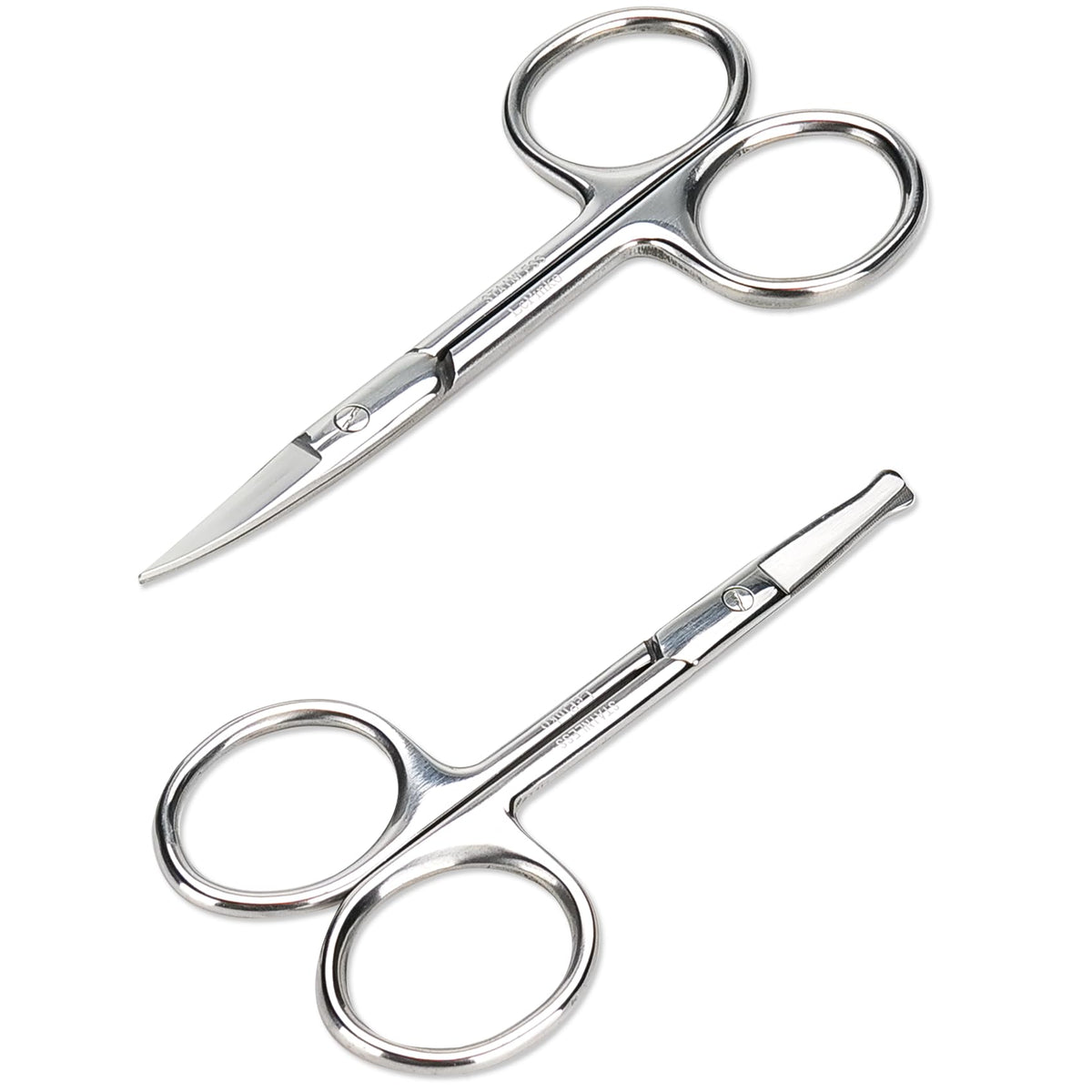 LePinko Facial Hair Small Grooming Scissors For Men Women, 2PCS Silver