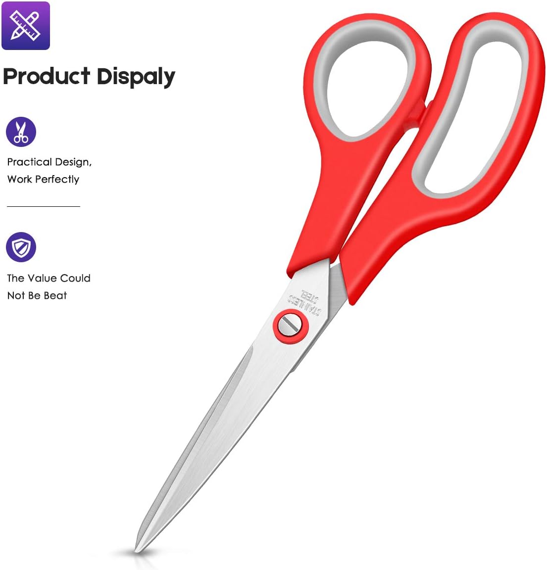 Scissors for Office, Taotree 8"Scissors All Purpose Bulk Set of 5-Pack