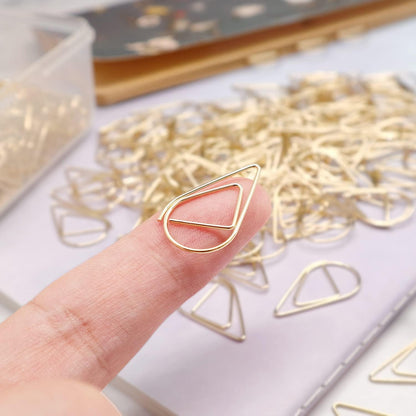 DEEDYGO 250 PCS Gold Paper Clips, Teardrop Paperclips, 1 Inch