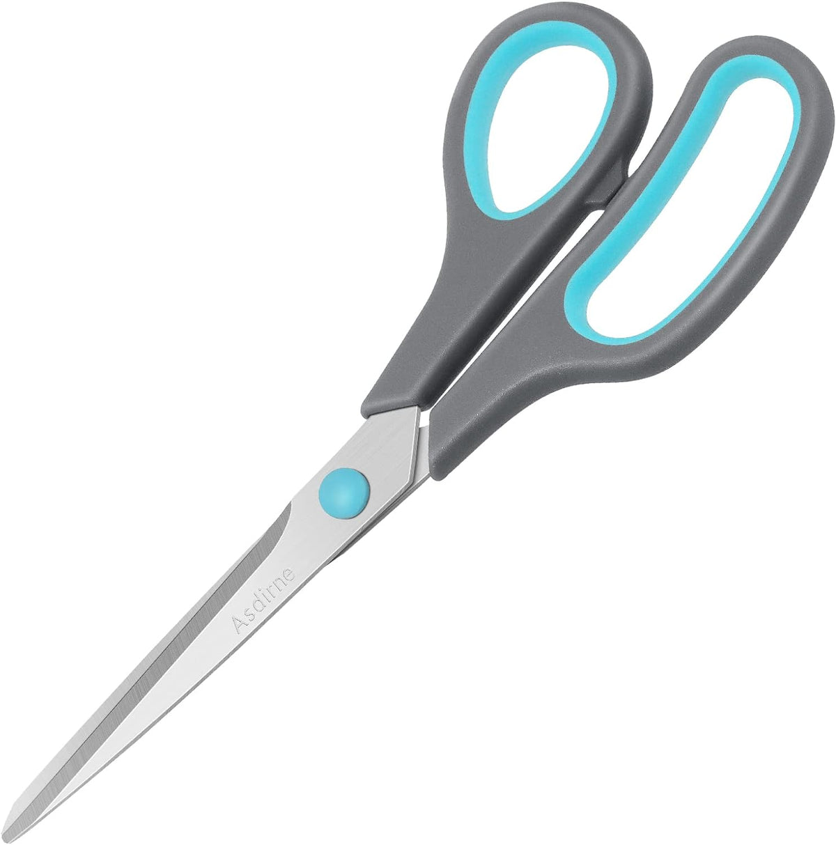 Asdirne 8.5" Scissors, Stainless Steel Blades, Soft Grip Handle, Suitable for Households,Offices and Schools, All Purpose, Blue/Grey