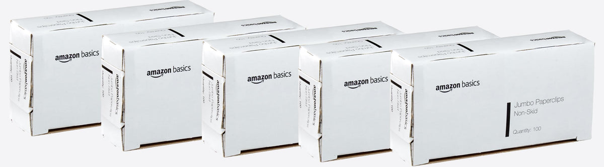 Amazon Basics No. 1 Paper Clips, Smooth, 1000 Count (10 Pack of 100), Silver