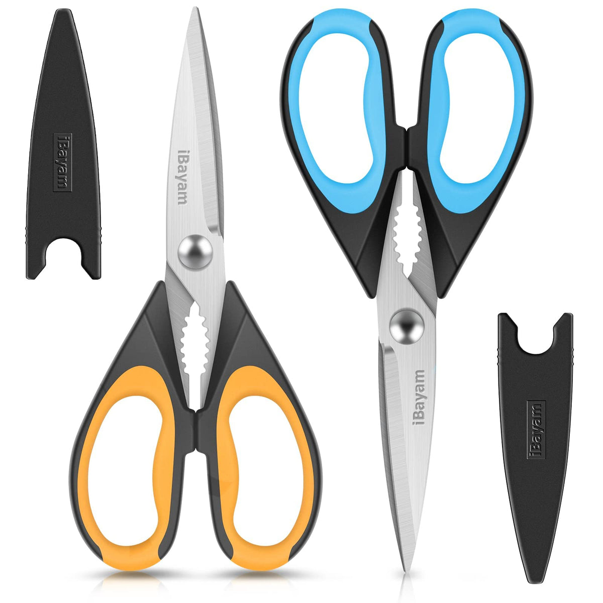 iBayam Kitchen Scissors Shears All Purpose Heavy Duty, Protective Sheath