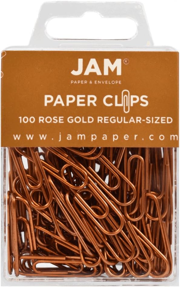 JAM PAPER Colorful Standard Paper Clips - Regular 1 Inch - Dark Blue Paperclips - 100/Pack
