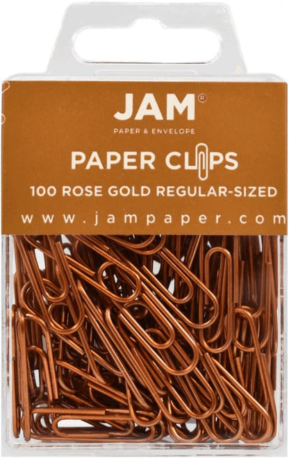 JAM PAPER Colorful Standard Paper Clips - Regular 1 Inch - Dark Blue Paperclips - 100/Pack
