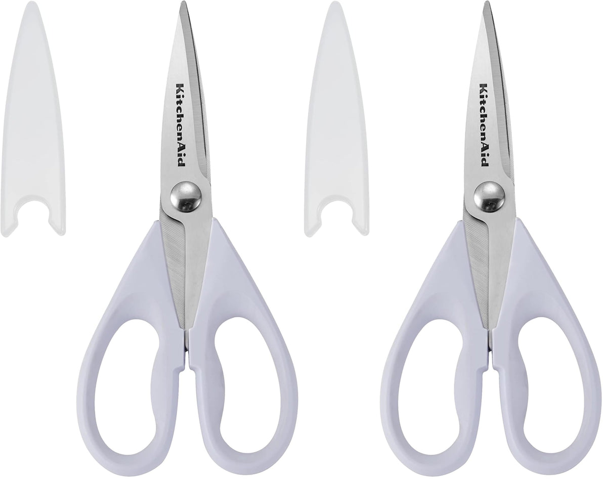 KitchenAid All Purpose Kitchen Shears with Protective Sheath Durable Stainless Steel Scissors, Dishwasher Safe, Soft Grip Comfort Handle, 8.72 Inch, Black