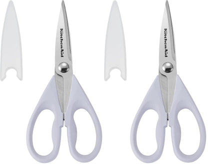 KitchenAid All Purpose Kitchen Shears with Protective Sheath Durable Stainless Steel Scissors, Dishwasher Safe, Soft Grip Comfort Handle, 8.72 Inch, Black