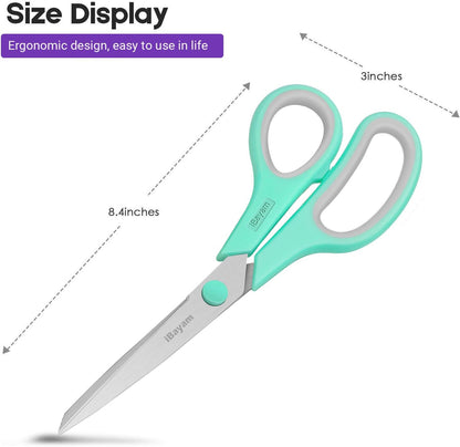 iBayam 8" Heavy Duty Scissors All Purpose for Office School Crafts Sewing