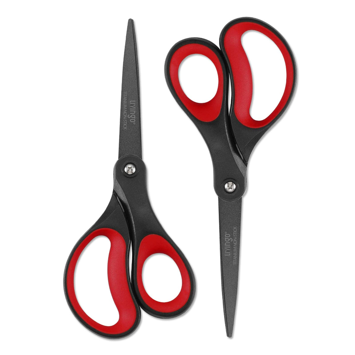 LIVINGO Scissors All Purpose Heavy Duty 8" Office Titanium Non Stick 2 Pack
