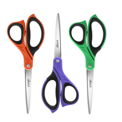 LIVINGO 3 Pack 8.5" Sharp Scissors All Purpose for Cutting Fabric Paper