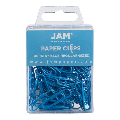 JAM PAPER Colorful Standard Paper Clips - Regular 1 Inch - Orange Paperclips - 100/Pack