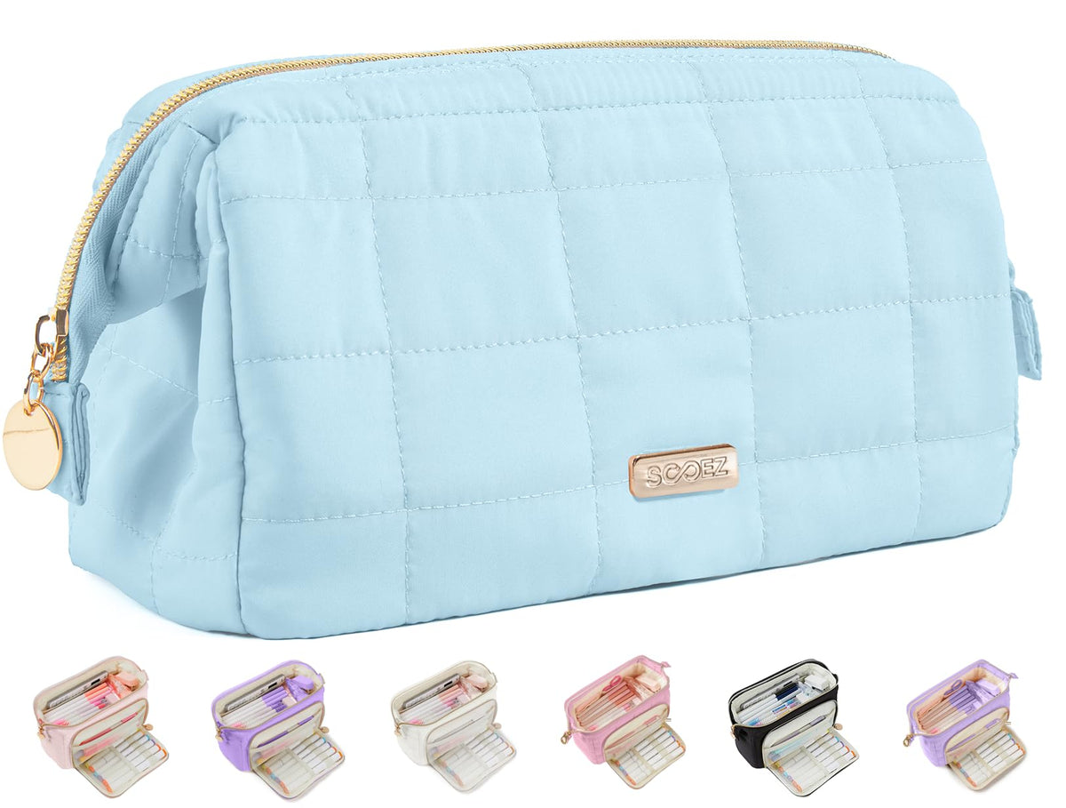 Sooez Large Pencil Case Pouch, Soft Pencil Bag with Zipper, Pen Bag