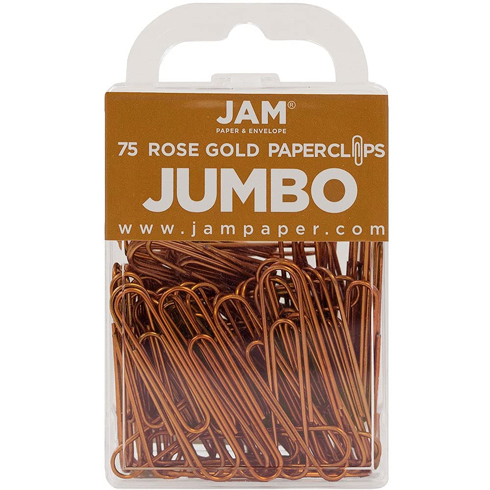 JAM PAPER Colorful Standard Paper Clips - Regular 1 Inch - Orange Paperclips - 100/Pack