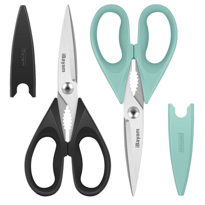 iBayam Kitchen Scissors Shears All Purpose Heavy Duty, Protective Sheath