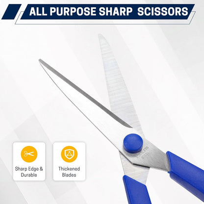 BURVAGY 12 Pack 8" Scissors All Purpose, Heavy Duty Scissors for Office